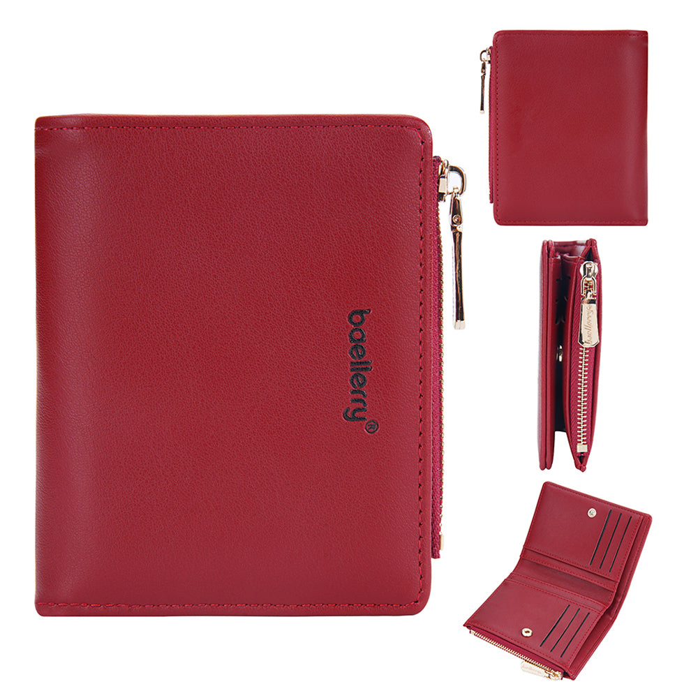 BAELLERRY N8113 Portable Bi-fold Coin Purse Zipper Pocket Design PU Leather Women Short Wallet BAELLERRY N8113 Portable Bi-fold Coin Purse Zipper Pocket Design PU Leather Women Short Wallet